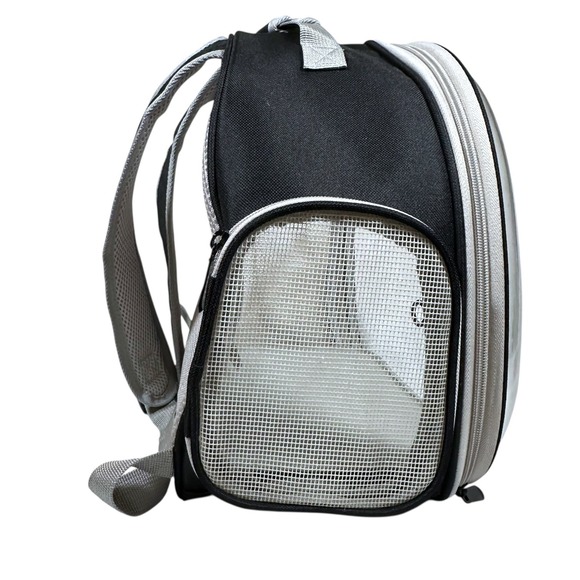 Clear Bubble Pet Carrier Backpack Black Gray Travel Hiking Outdoor Adventures - Picture 5 of 9